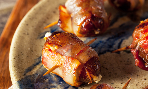 Bacon-wrapped Dates Stuffed with Goat Cheese