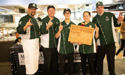 MSU competitors with the Culinary Throwdown cutting board