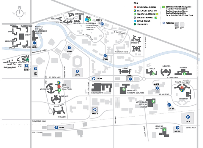 MSU Campus Map Printable