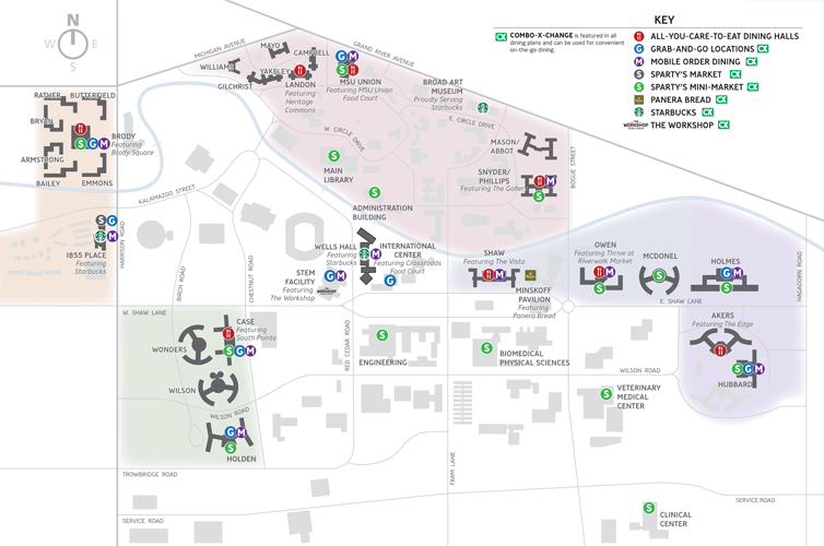 MSU Campus Dining Map