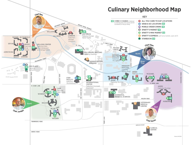 Chefs Culinary Services Dining Location Map Fall 2024