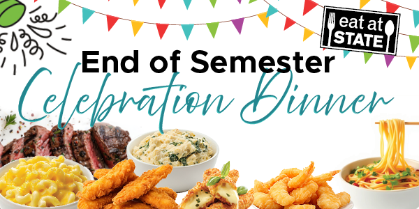 End of Semester Dinner Graphic with food