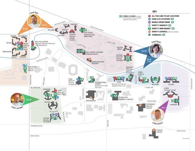 Campus Dining Map with Chefs