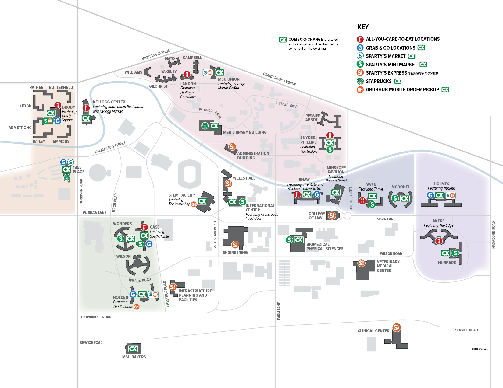 Culinary Services Dining Location Map