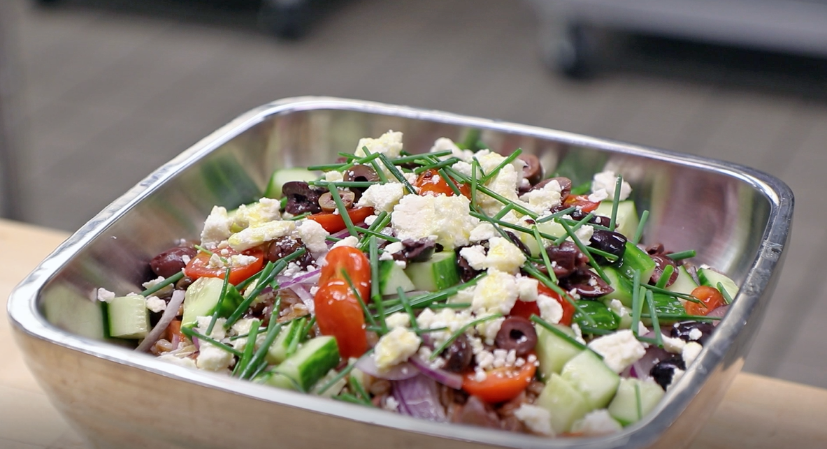 Mediterranean farro salad